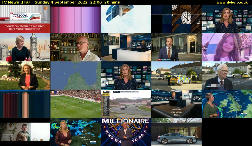 ITV News (ITV) Sunday 4 September 2022 22:00 - 22:20