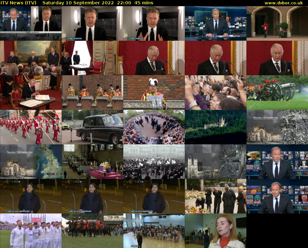 ITV News (ITV) Saturday 10 September 2022 22:00 - 22:45