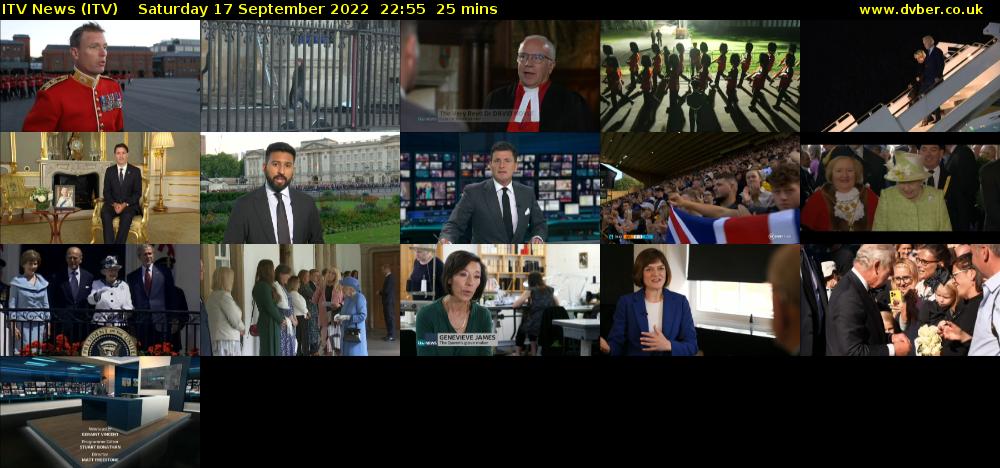 ITV News (ITV) Saturday 17 September 2022 22:55 - 23:20