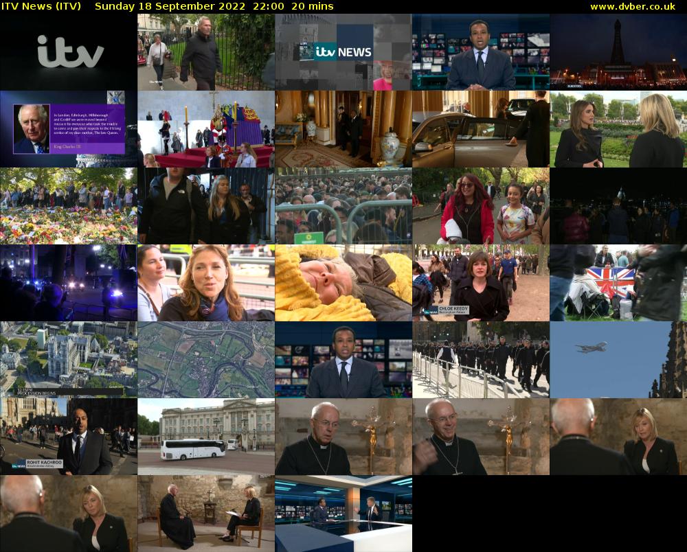 ITV News (ITV) Sunday 18 September 2022 22:00 - 22:20