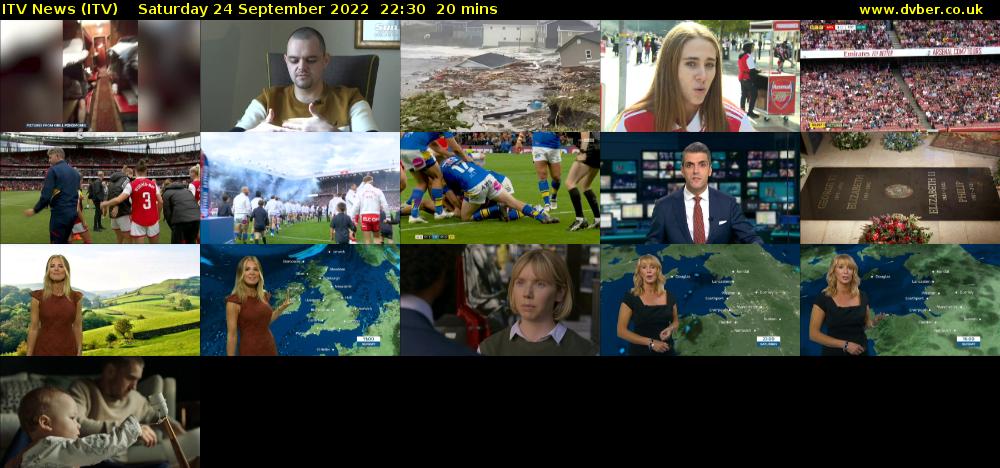 ITV News (ITV) Saturday 24 September 2022 22:30 - 22:50