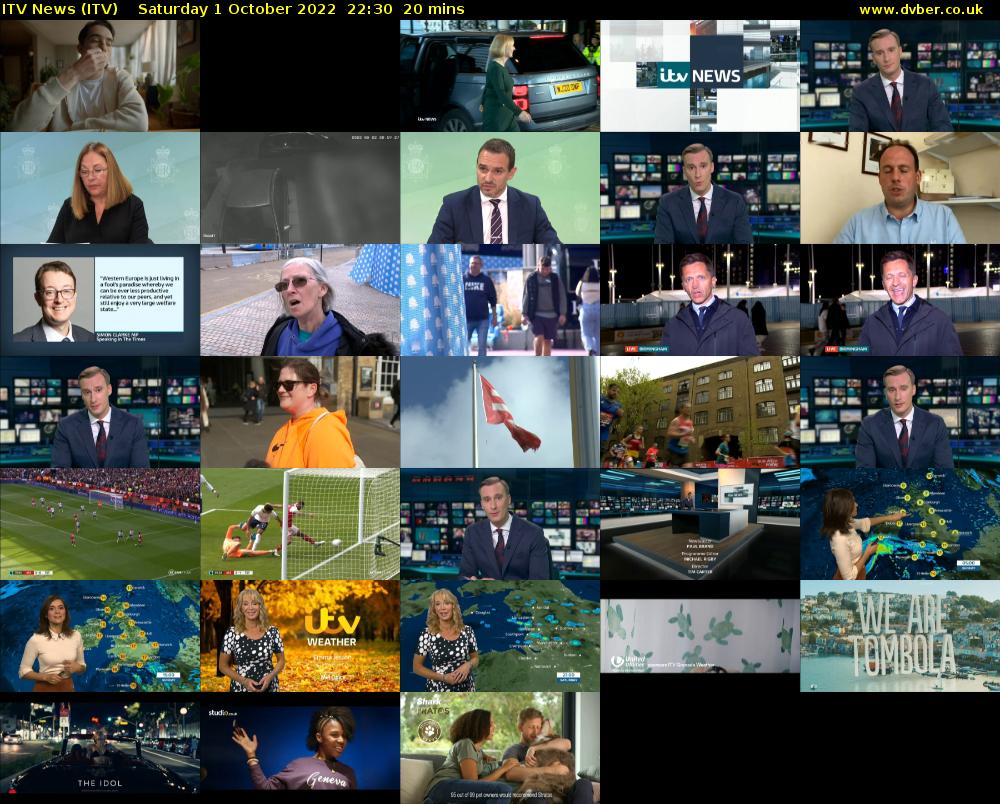 ITV News (ITV) Saturday 1 October 2022 22:30 - 22:50