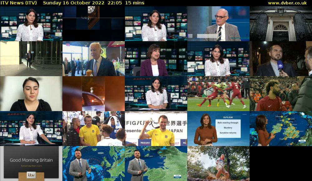 ITV News (ITV) Sunday 16 October 2022 22:05 - 22:20