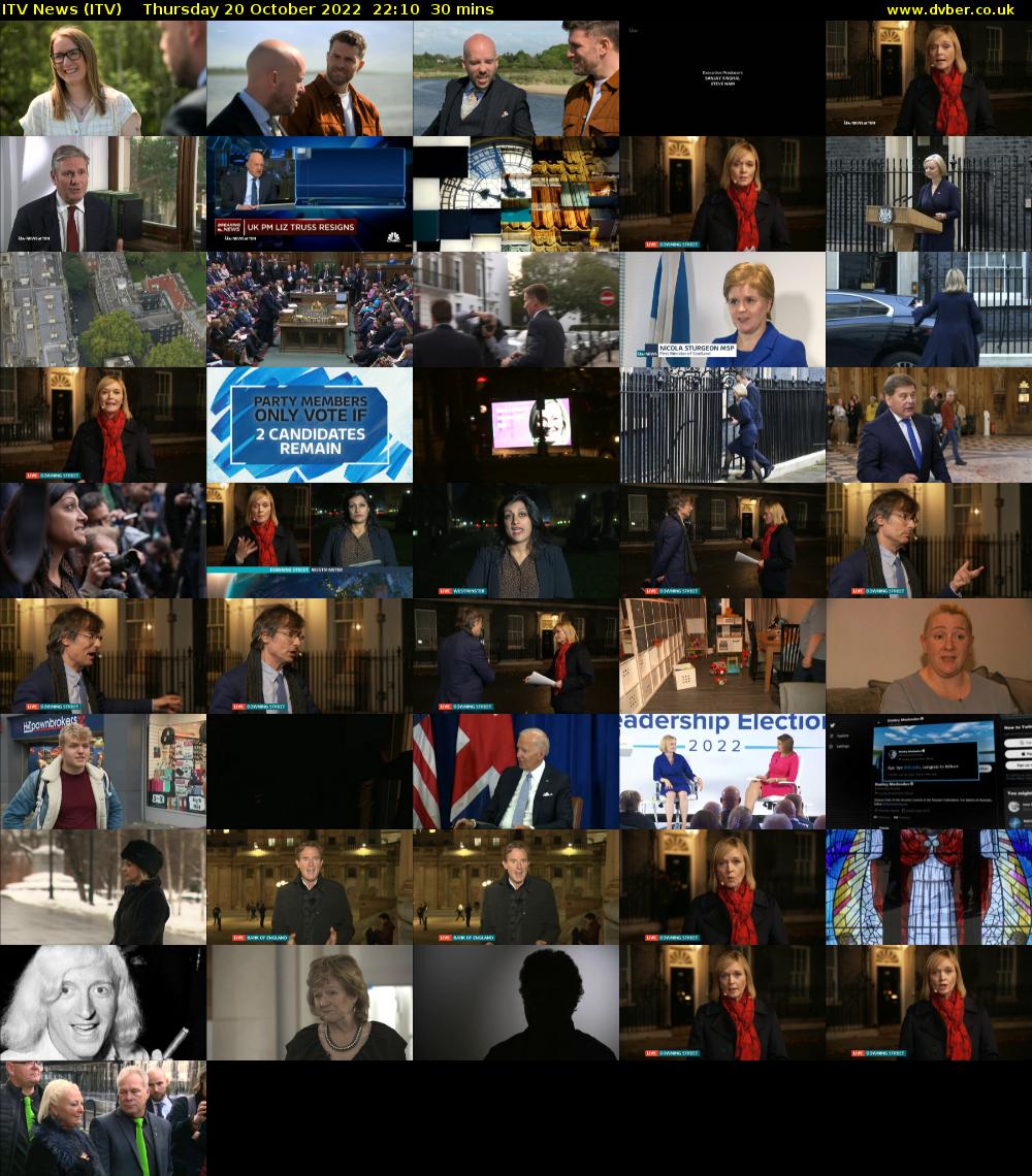 ITV News (ITV) Thursday 20 October 2022 22:10 - 22:40