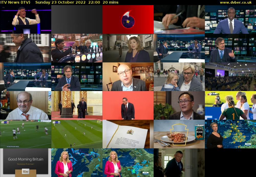 ITV News (ITV) Sunday 23 October 2022 22:00 - 22:20