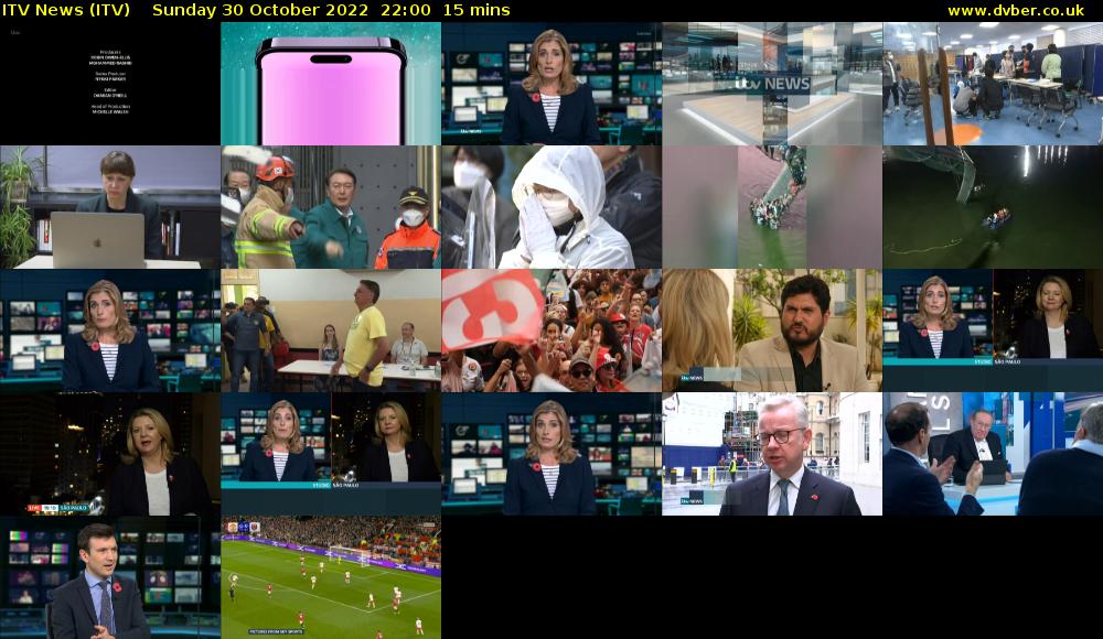 ITV News (ITV) Sunday 30 October 2022 22:00 - 22:15