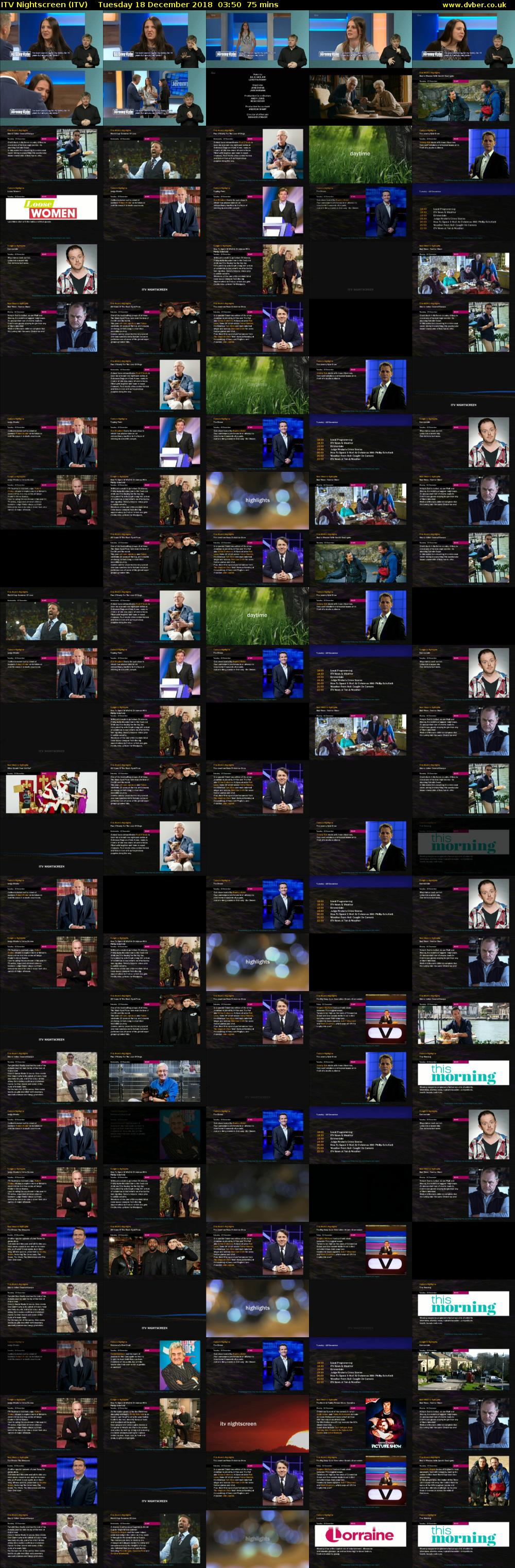 ITV Nightscreen (ITV) Tuesday 18 December 2018 03:50 - 05:05