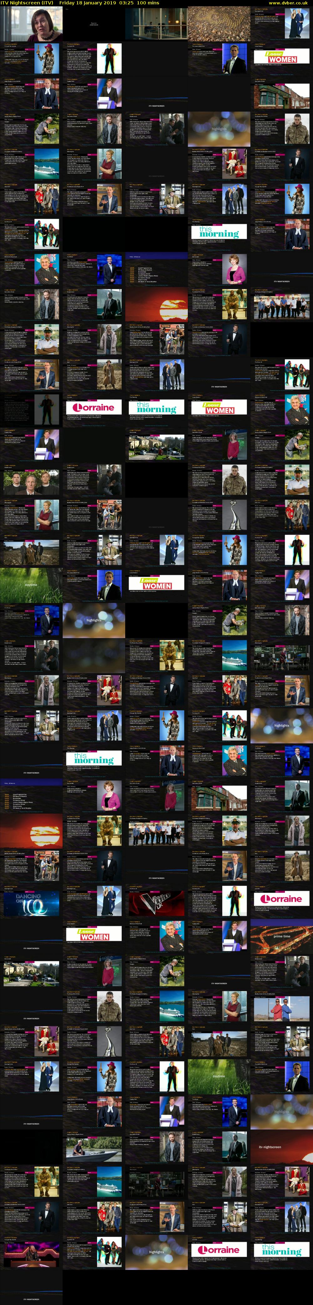 ITV Nightscreen (ITV) Friday 18 January 2019 03:25 - 05:05