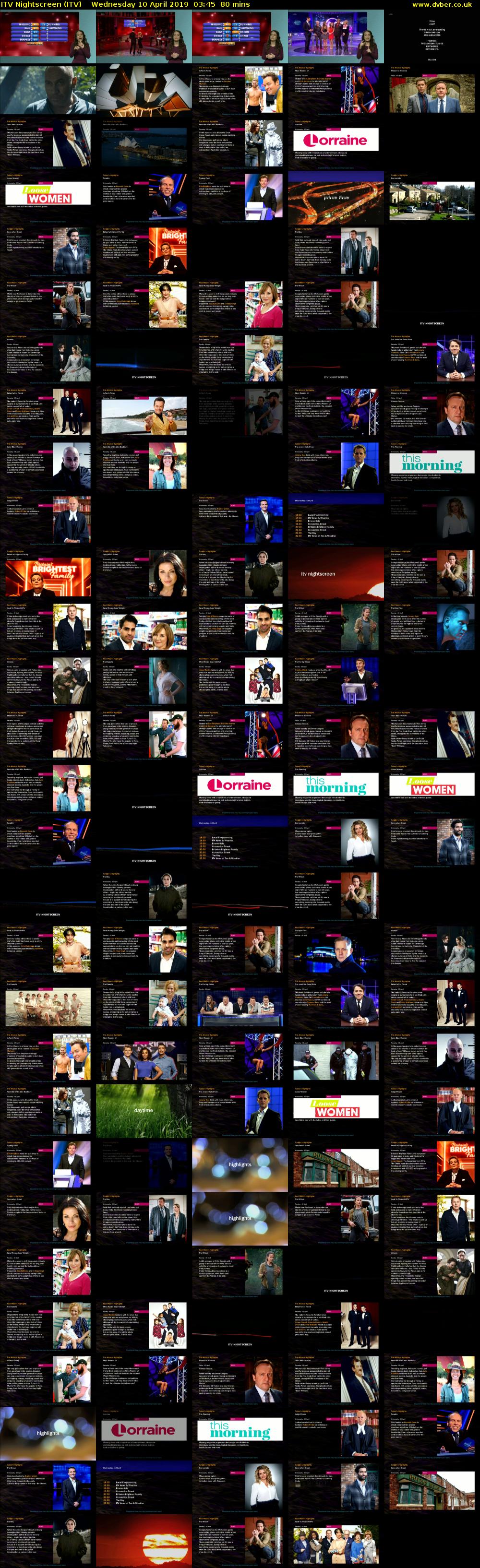 ITV Nightscreen (ITV) Wednesday 10 April 2019 03:45 - 05:05