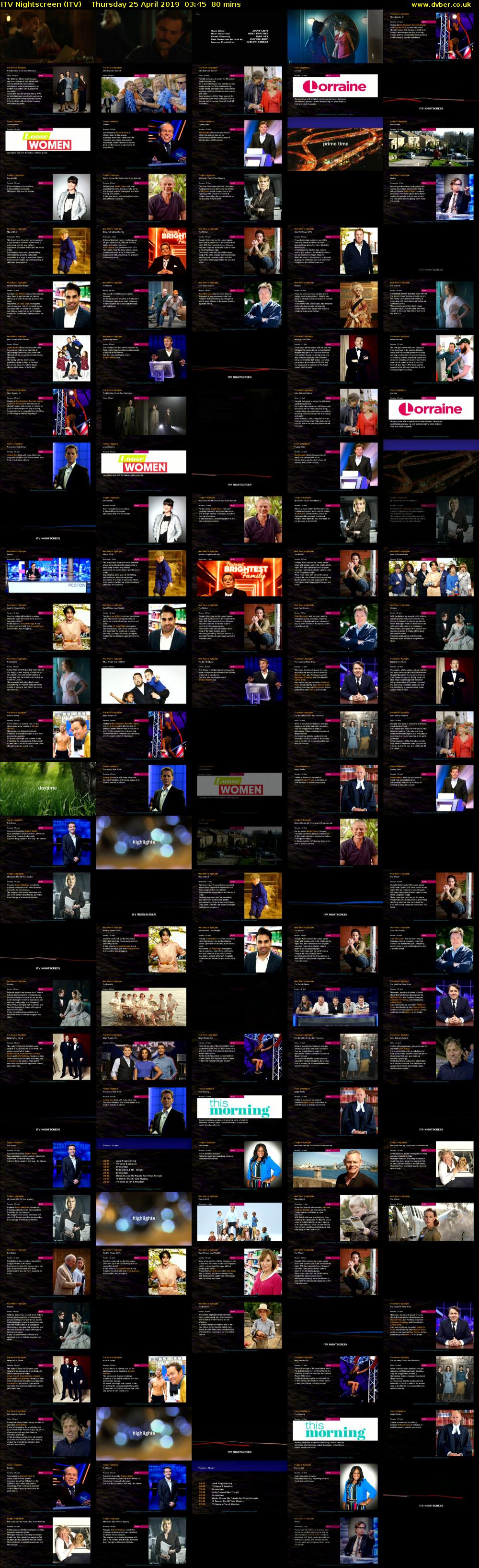 ITV Nightscreen (ITV) Thursday 25 April 2019 03:45 - 05:05