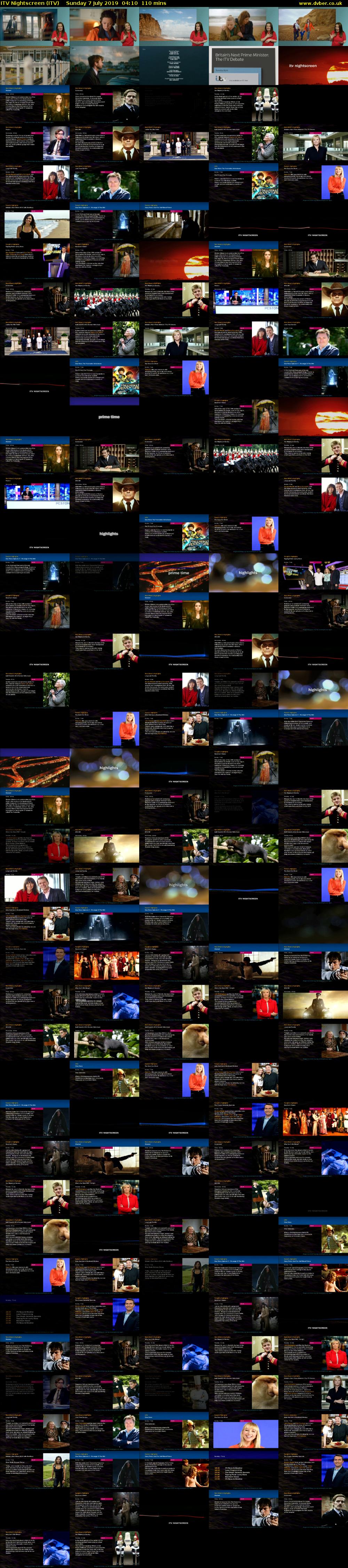 ITV Nightscreen (ITV) Sunday 7 July 2019 04:10 - 06:00