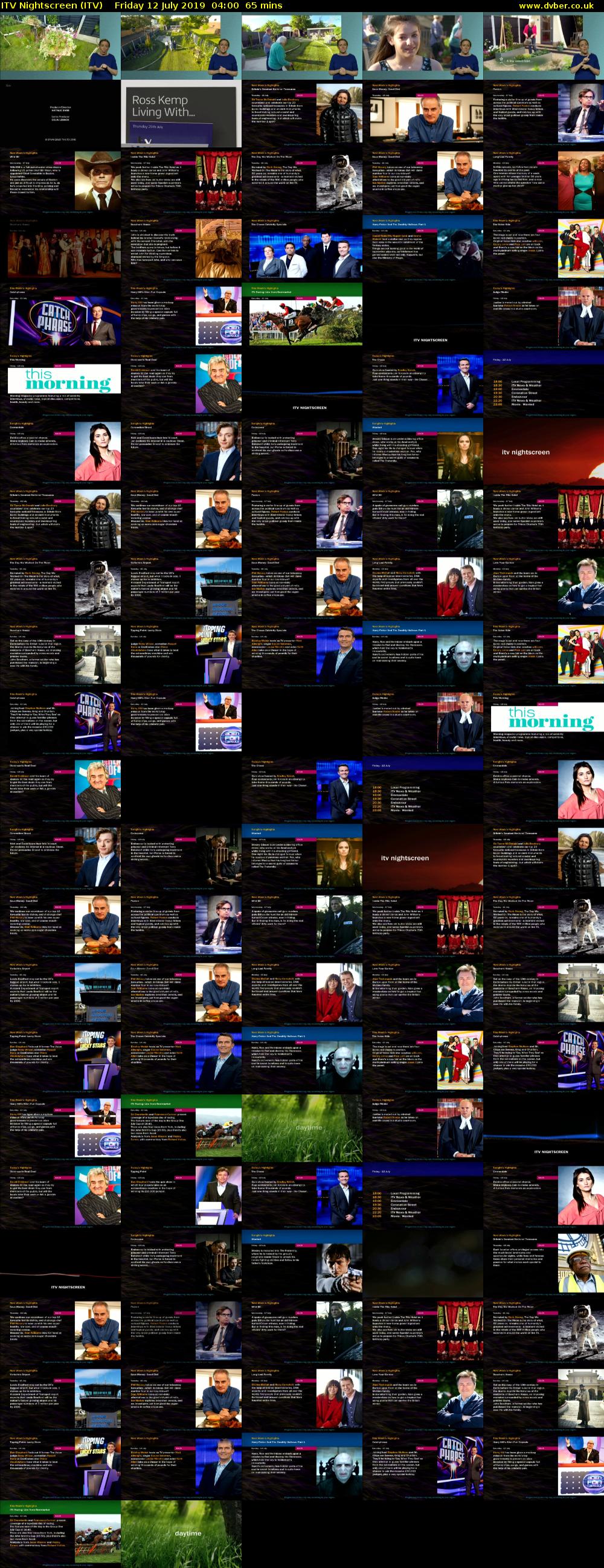 ITV Nightscreen (ITV) Friday 12 July 2019 04:00 - 05:05