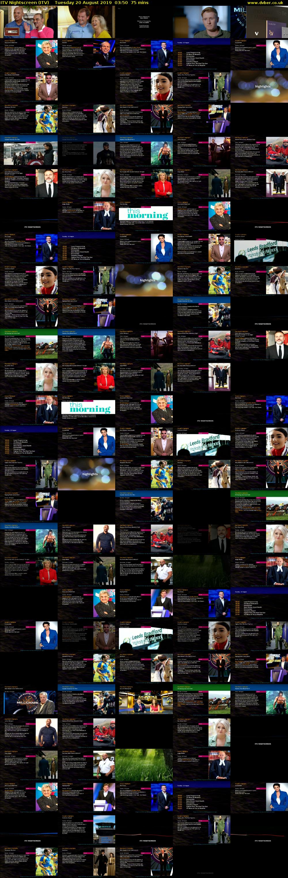 ITV Nightscreen (ITV) Tuesday 20 August 2019 03:50 - 05:05