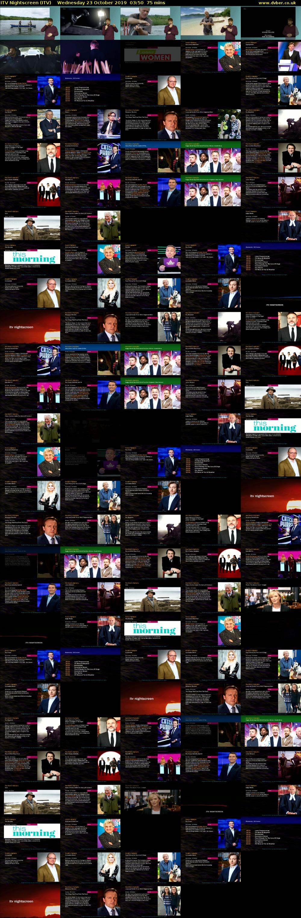 ITV Nightscreen (ITV) Wednesday 23 October 2019 03:50 - 05:05