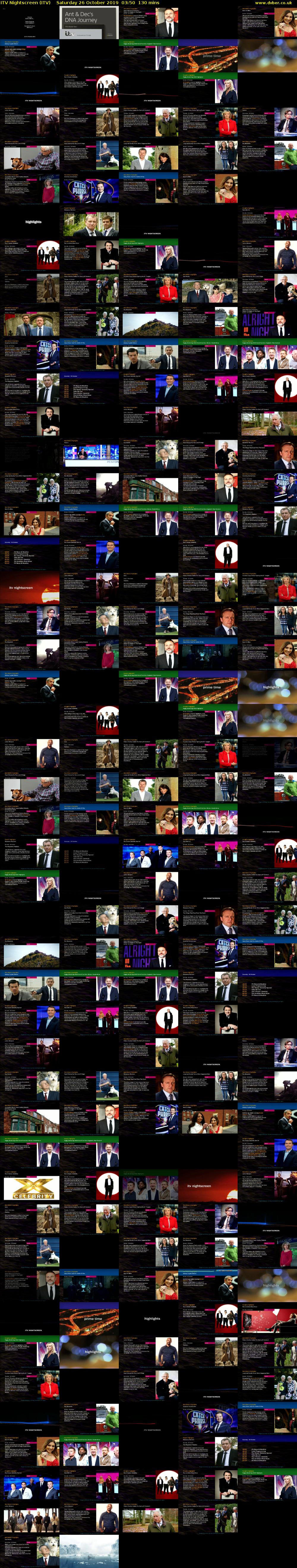 ITV Nightscreen (ITV) Saturday 26 October 2019 03:50 - 06:00