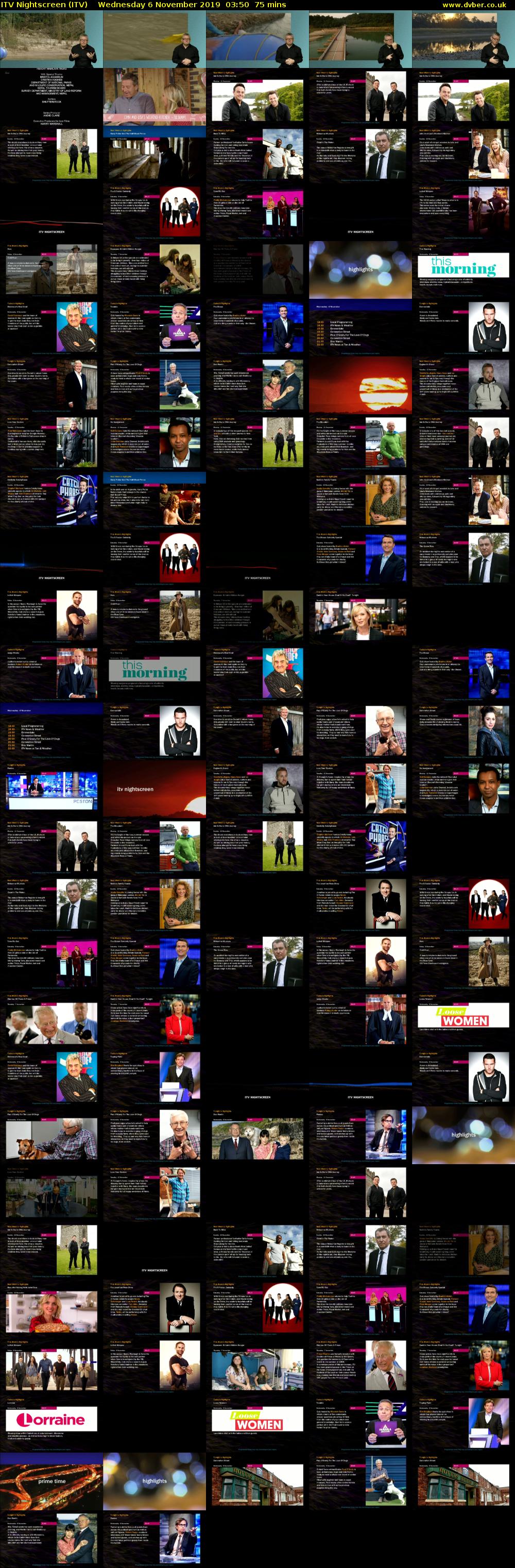 ITV Nightscreen (ITV) Wednesday 6 November 2019 03:50 - 05:05