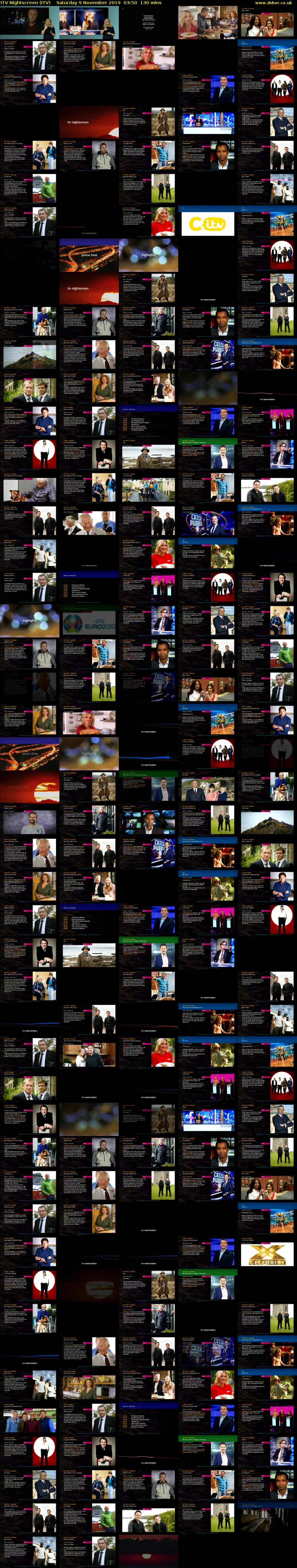 ITV Nightscreen (ITV) Saturday 9 November 2019 03:50 - 06:00