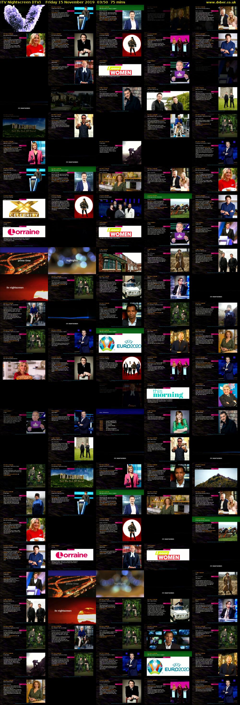 ITV Nightscreen (ITV) Friday 15 November 2019 03:50 - 05:05