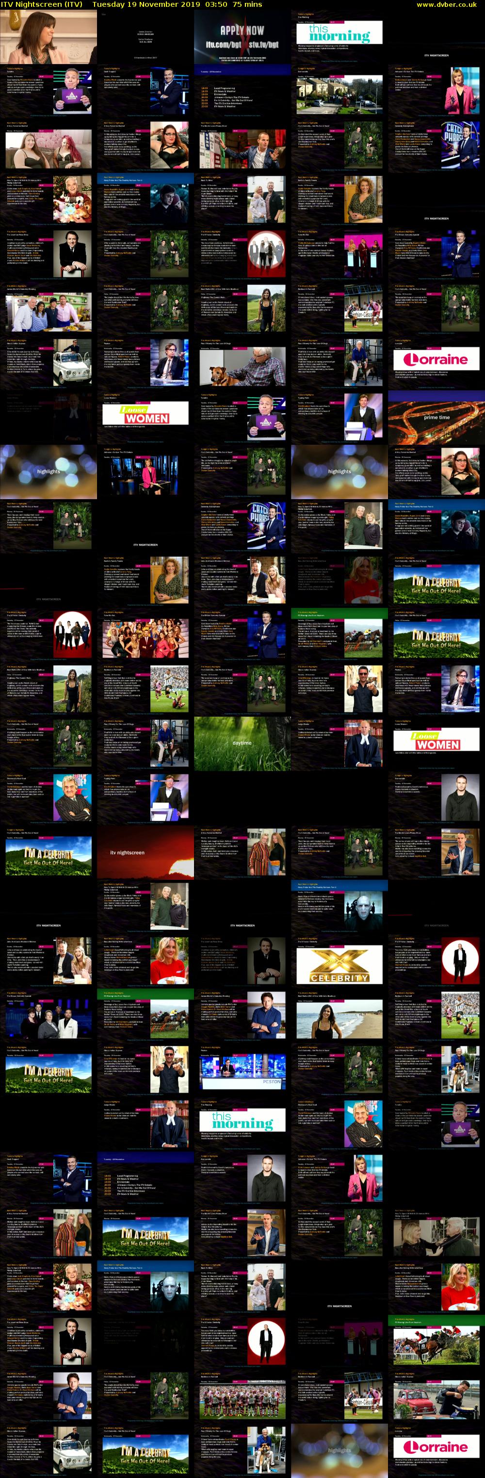 ITV Nightscreen (ITV) Tuesday 19 November 2019 03:50 - 05:05
