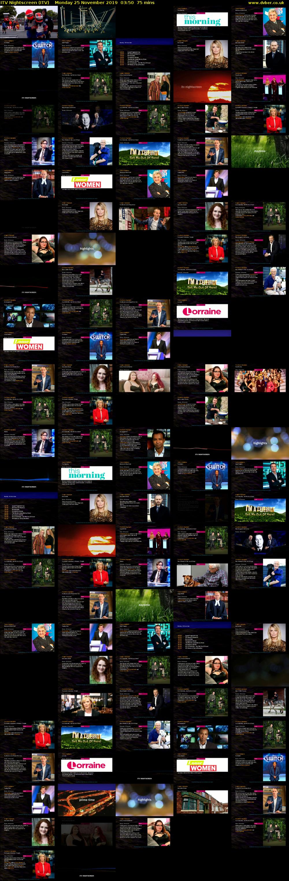 ITV Nightscreen (ITV) Monday 25 November 2019 03:50 - 05:05