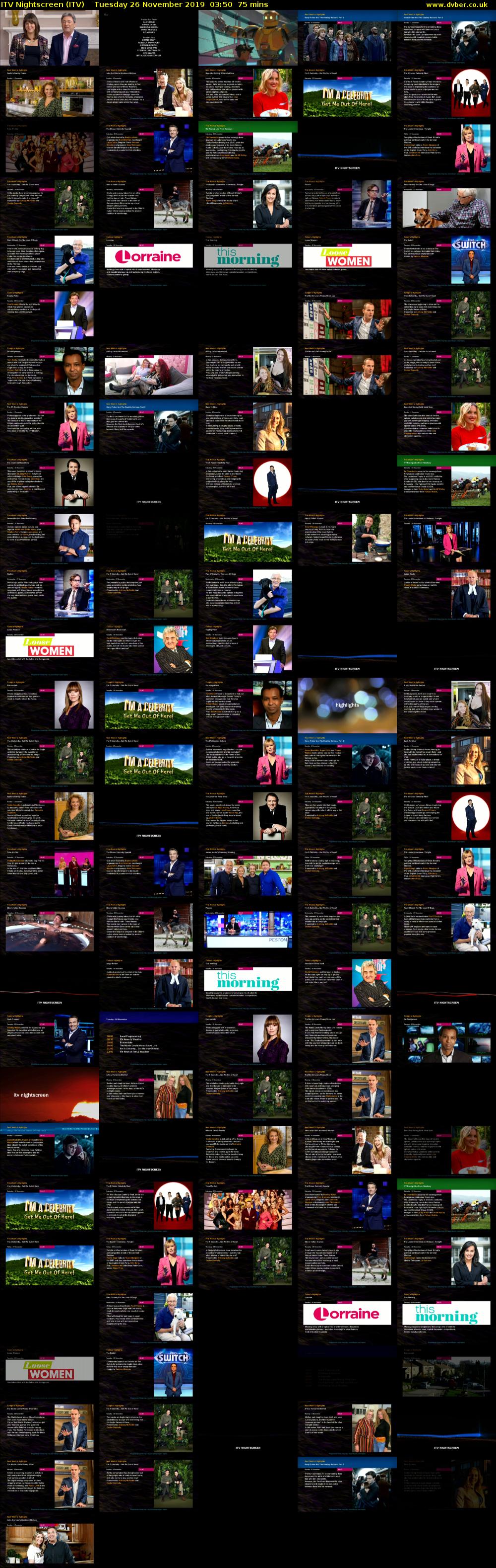 ITV Nightscreen (ITV) Tuesday 26 November 2019 03:50 - 05:05