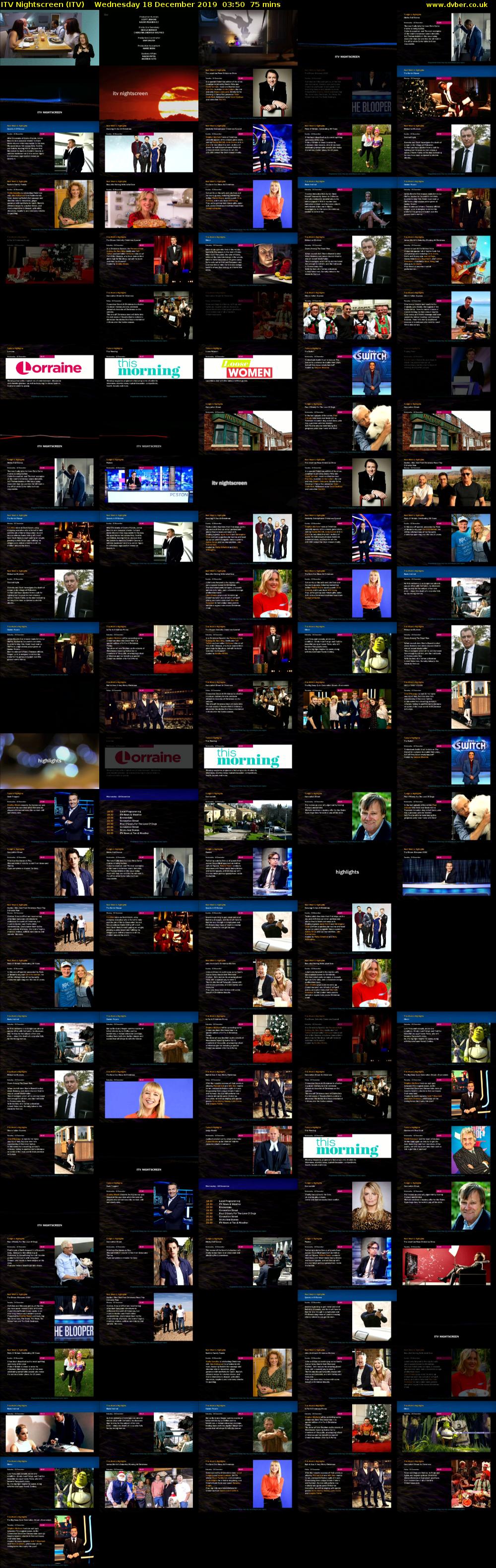 ITV Nightscreen (ITV) Wednesday 18 December 2019 03:50 - 05:05