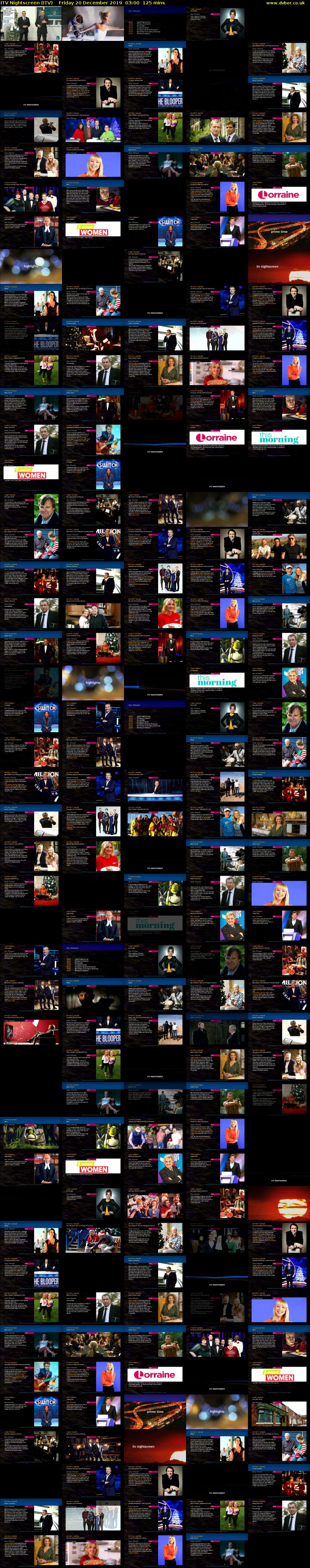ITV Nightscreen (ITV) Friday 20 December 2019 03:00 - 05:05