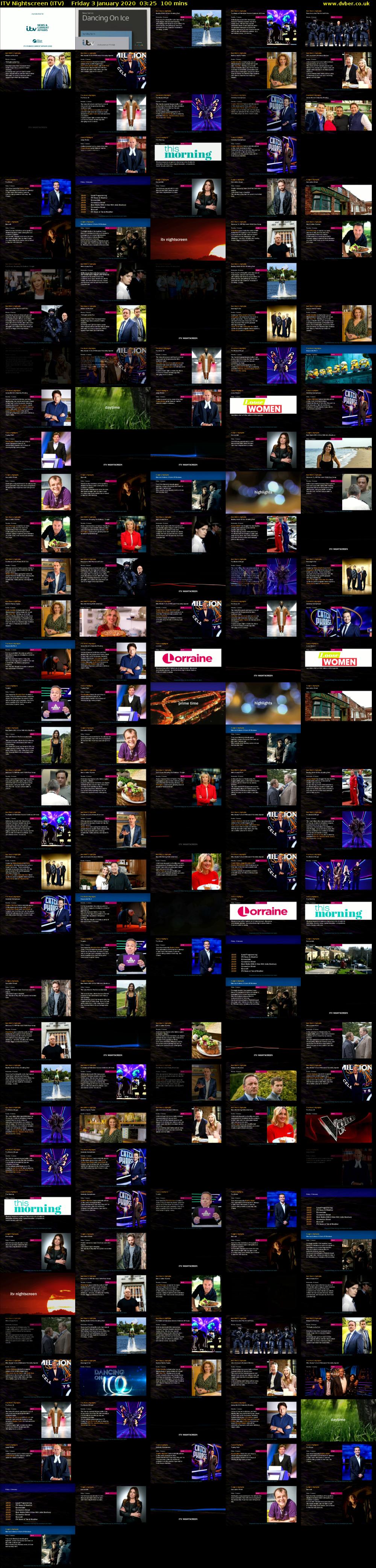 ITV Nightscreen (ITV) Friday 3 January 2020 03:25 - 05:05