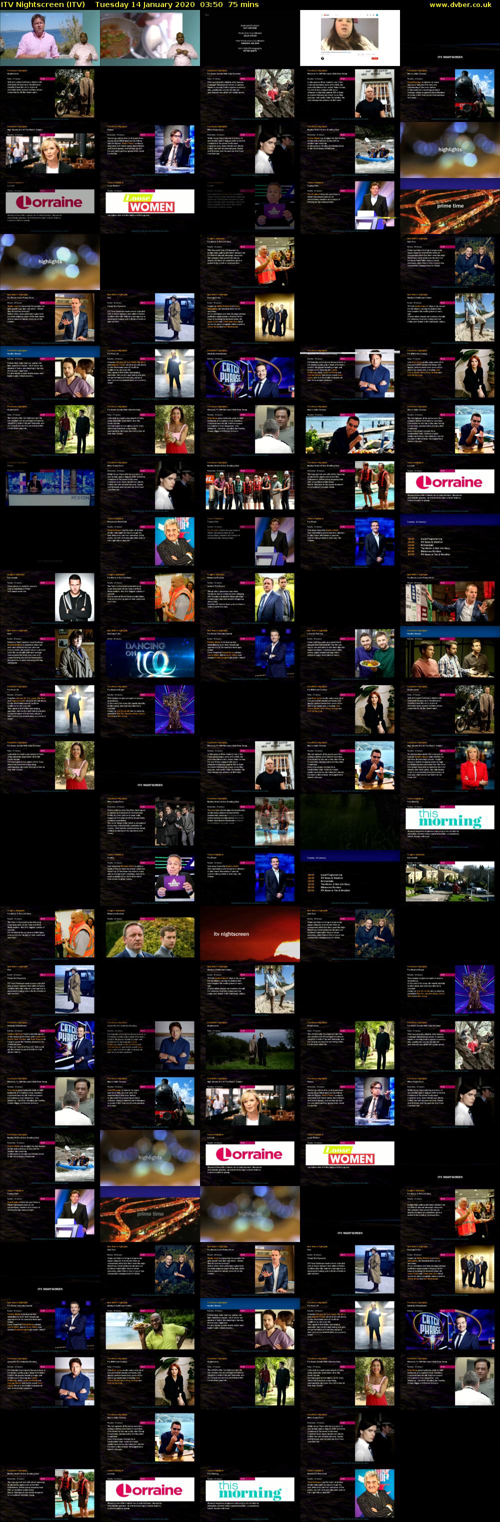 ITV Nightscreen (ITV) Tuesday 14 January 2020 03:50 - 05:05