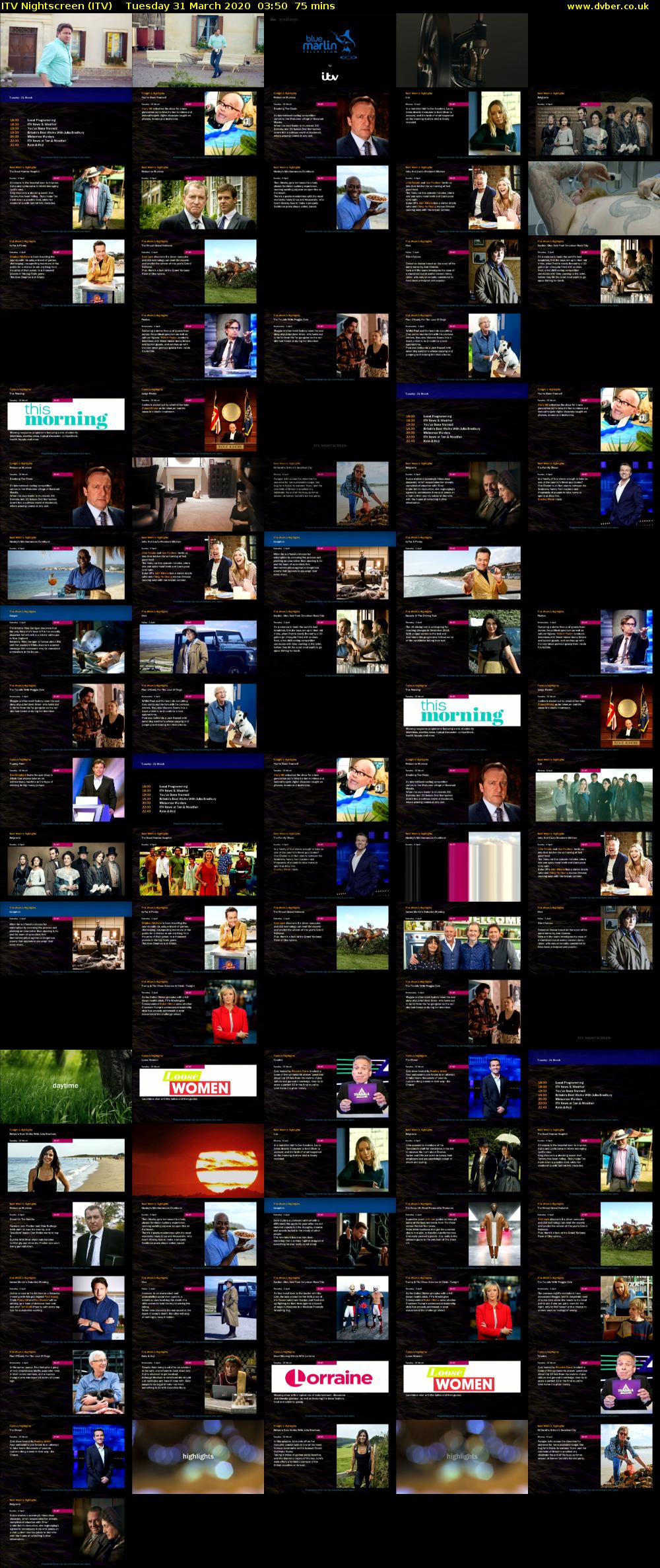 ITV Nightscreen (ITV) Tuesday 31 March 2020 03:50 - 05:05