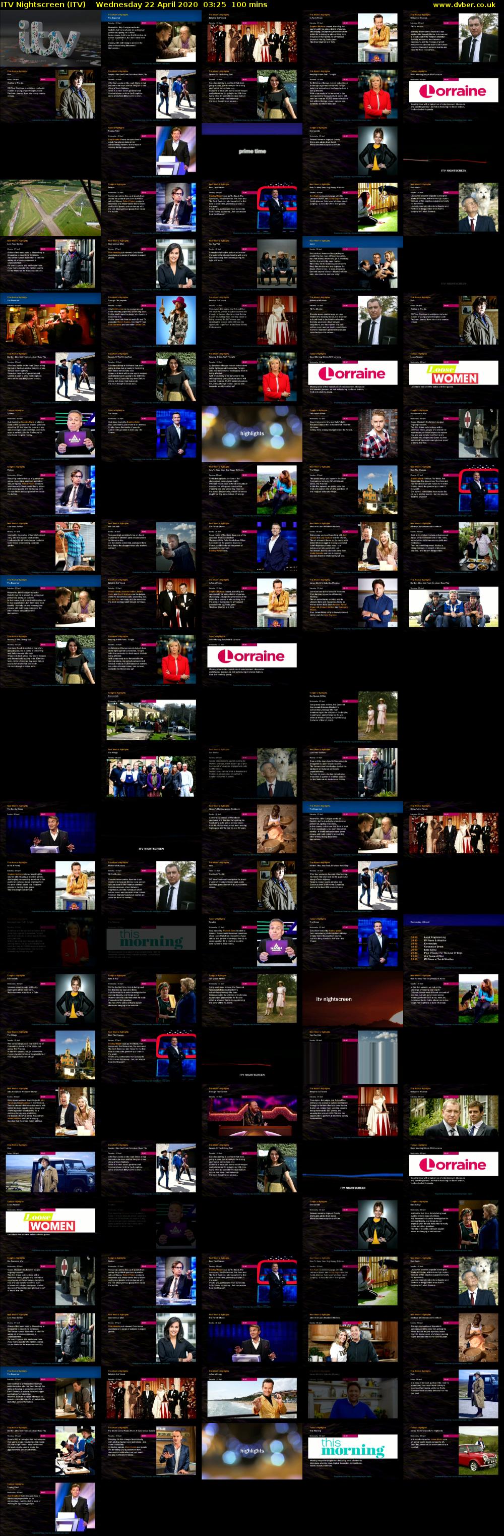 ITV Nightscreen (ITV) Wednesday 22 April 2020 03:25 - 05:05