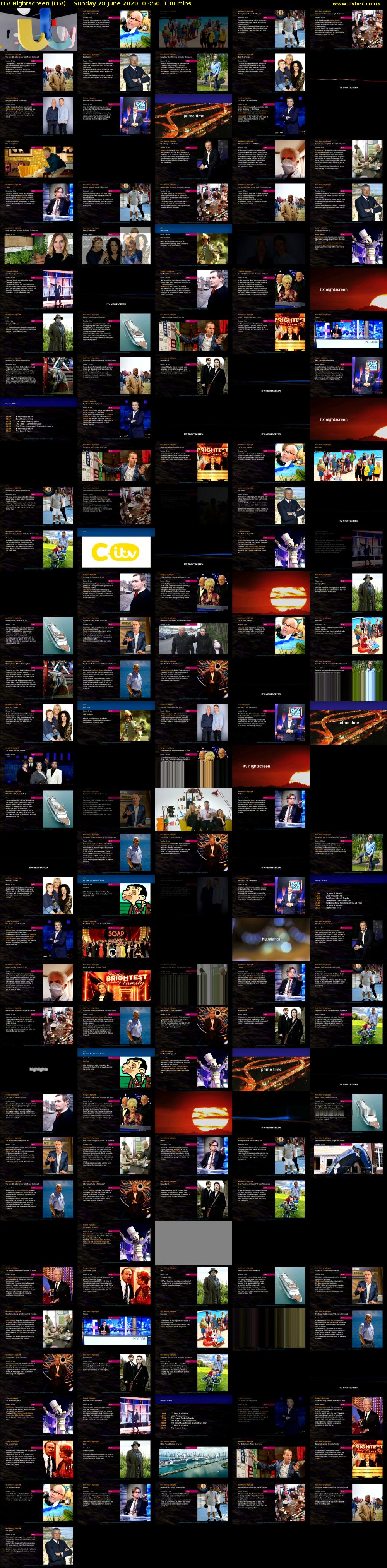 ITV Nightscreen (ITV) Sunday 28 June 2020 03:50 - 06:00
