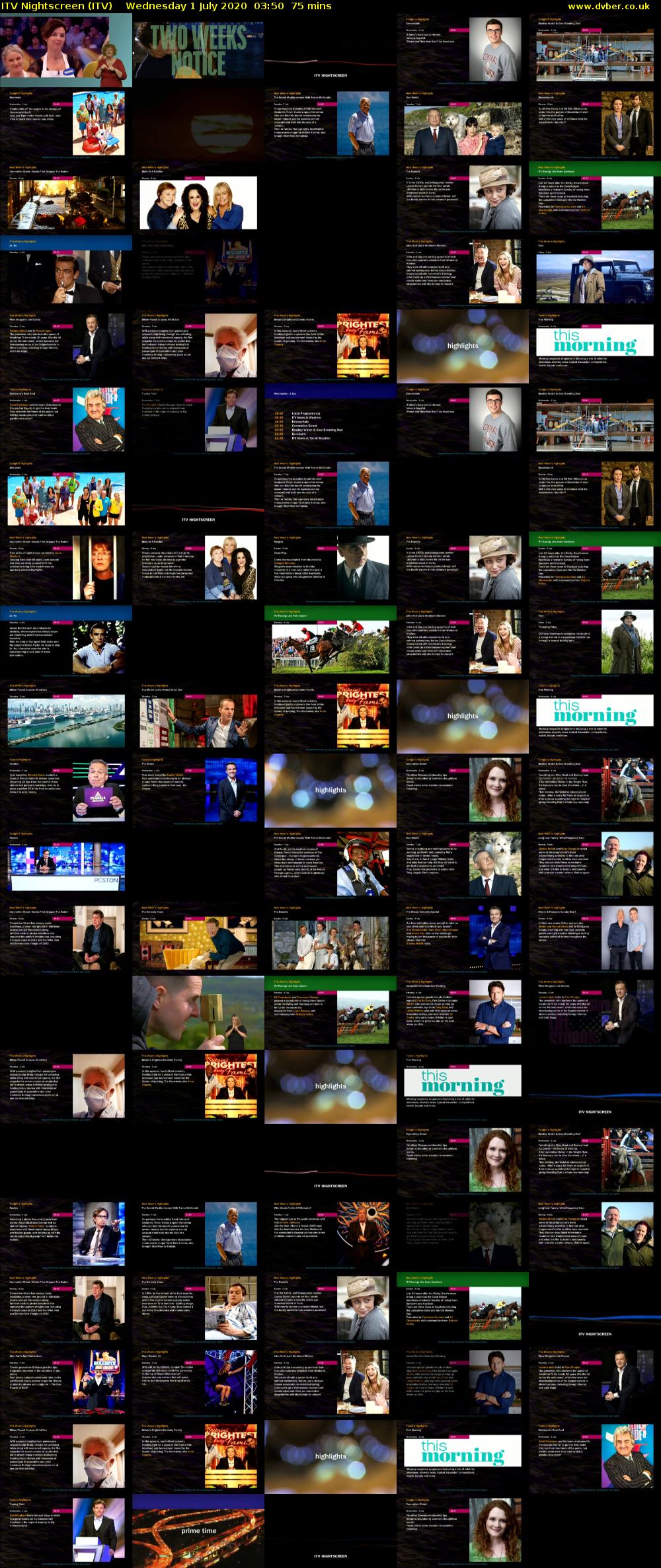 ITV Nightscreen (ITV) Wednesday 1 July 2020 03:50 - 05:05