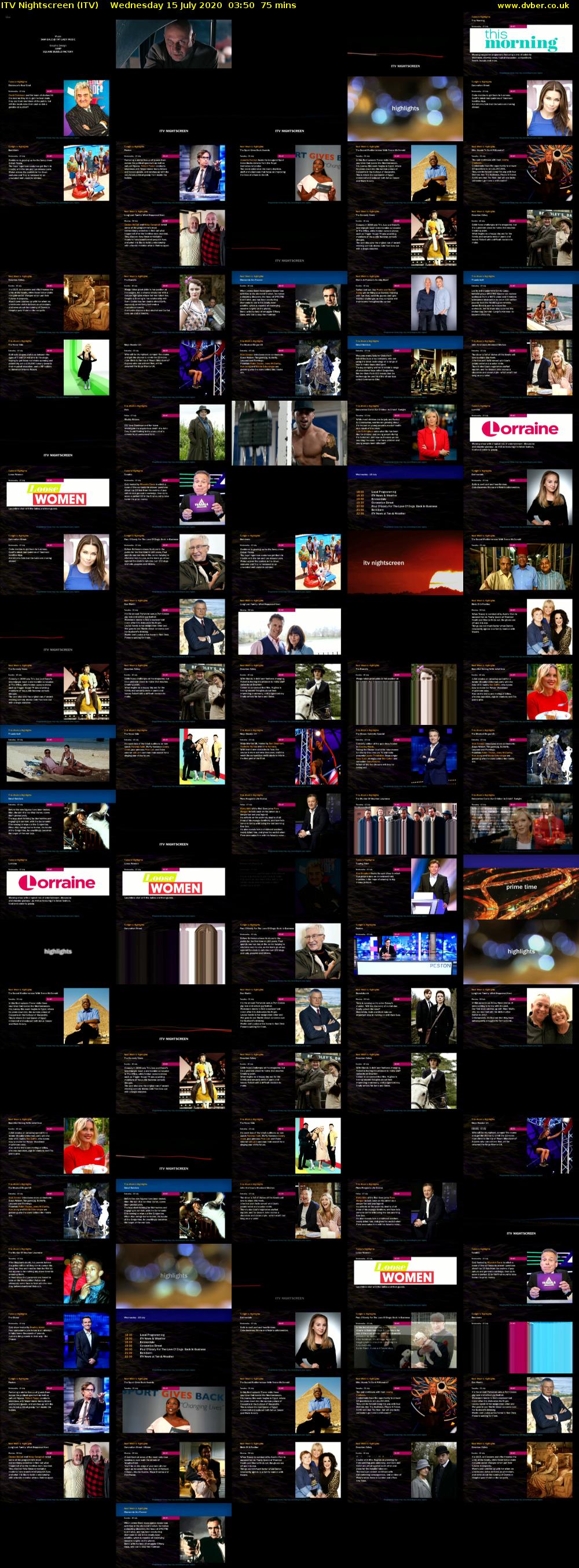 ITV Nightscreen (ITV) Wednesday 15 July 2020 03:50 - 05:05