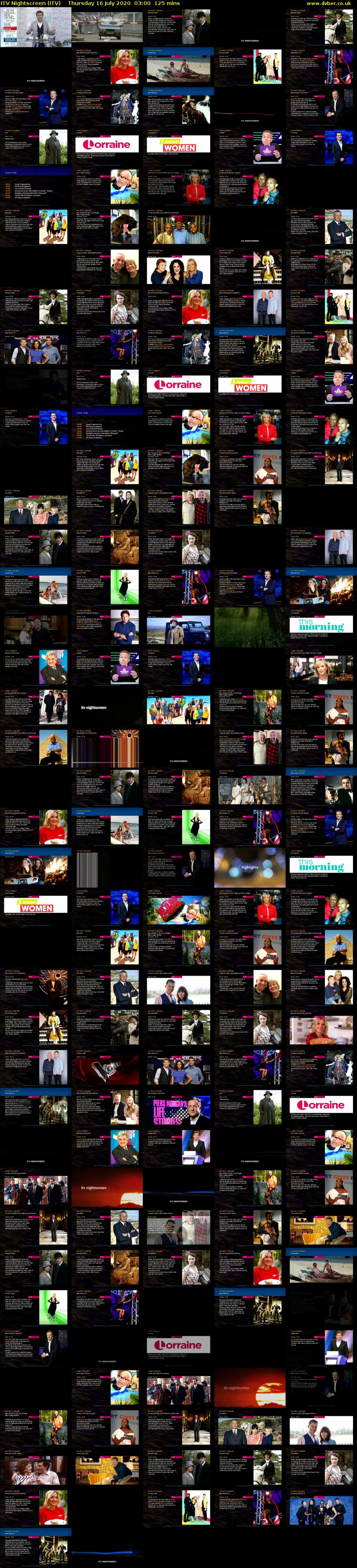 ITV Nightscreen (ITV) Thursday 16 July 2020 03:00 - 05:05