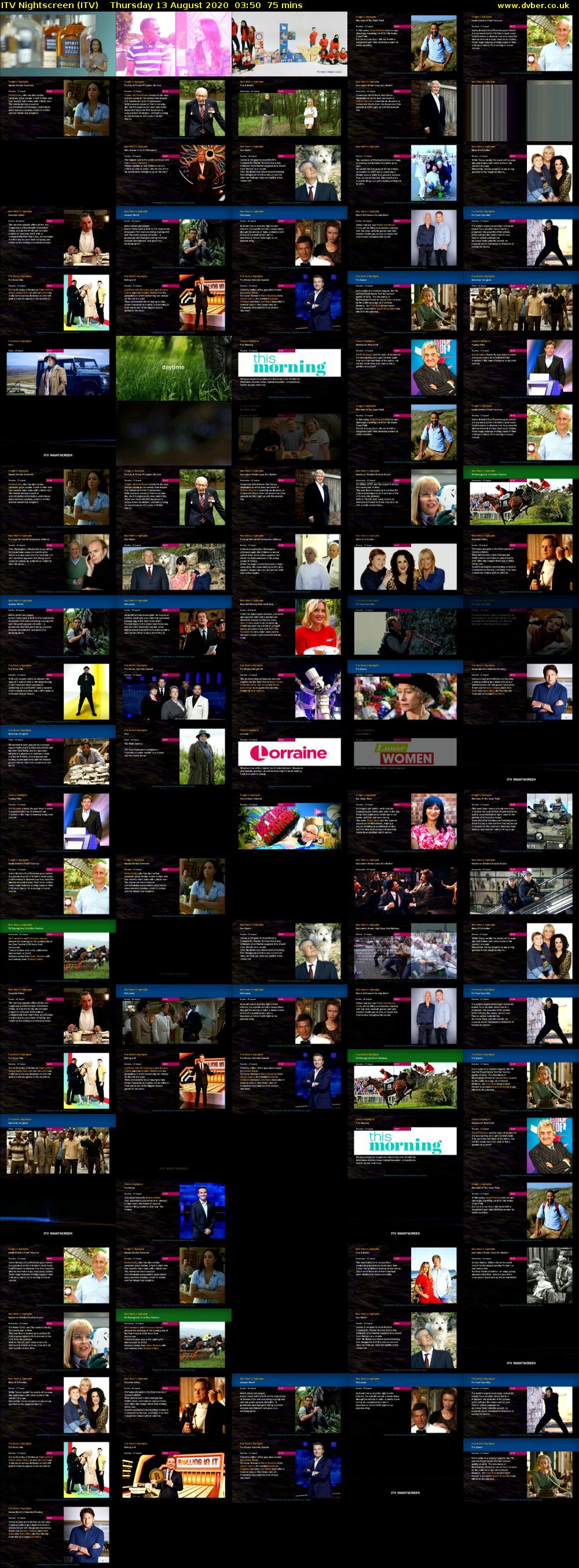 ITV Nightscreen (ITV) Thursday 13 August 2020 03:50 - 05:05