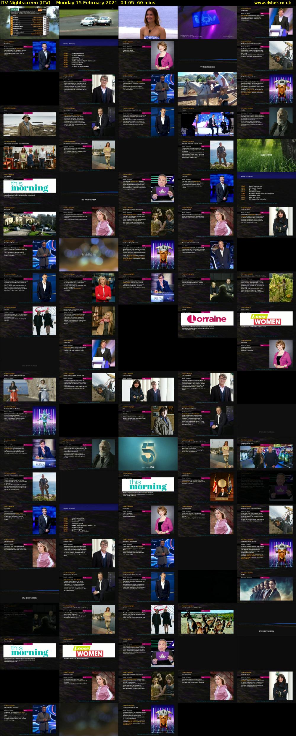 ITV Nightscreen (ITV) Monday 15 February 2021 04:05 - 05:05
