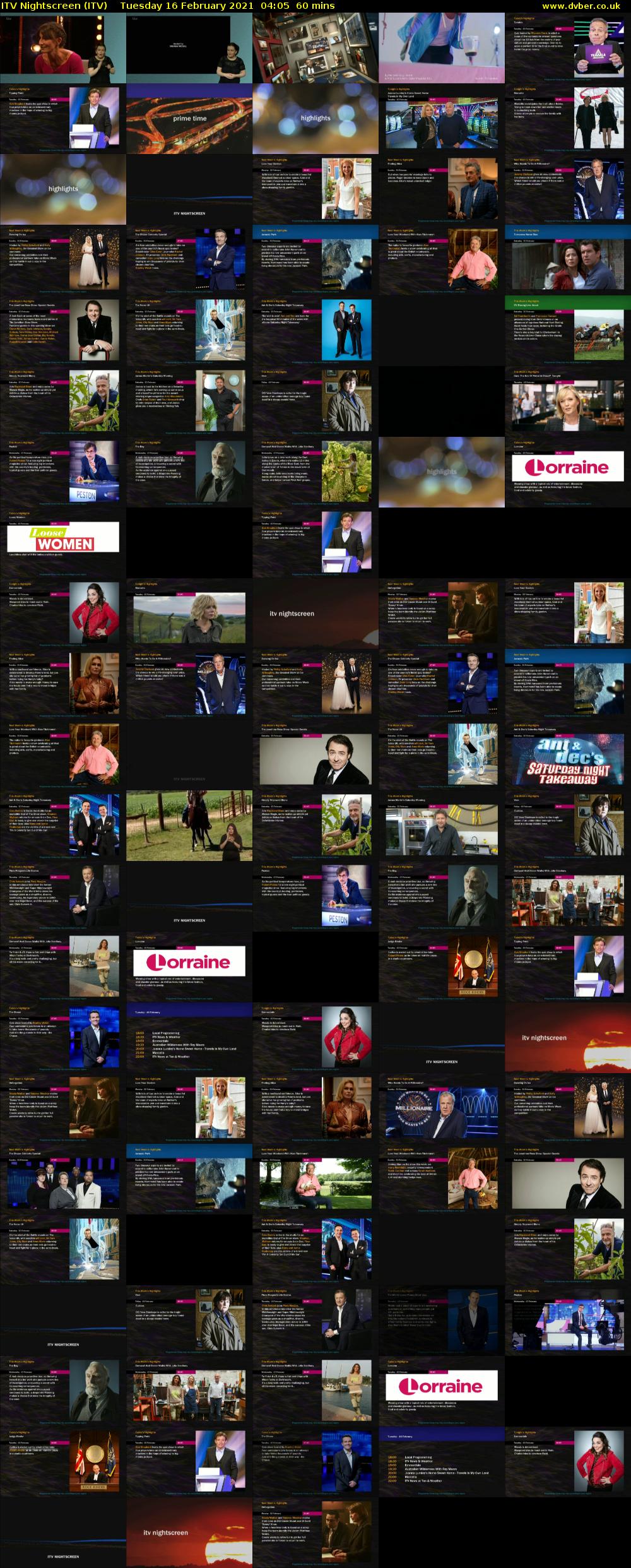 ITV Nightscreen (ITV) Tuesday 16 February 2021 04:05 - 05:05