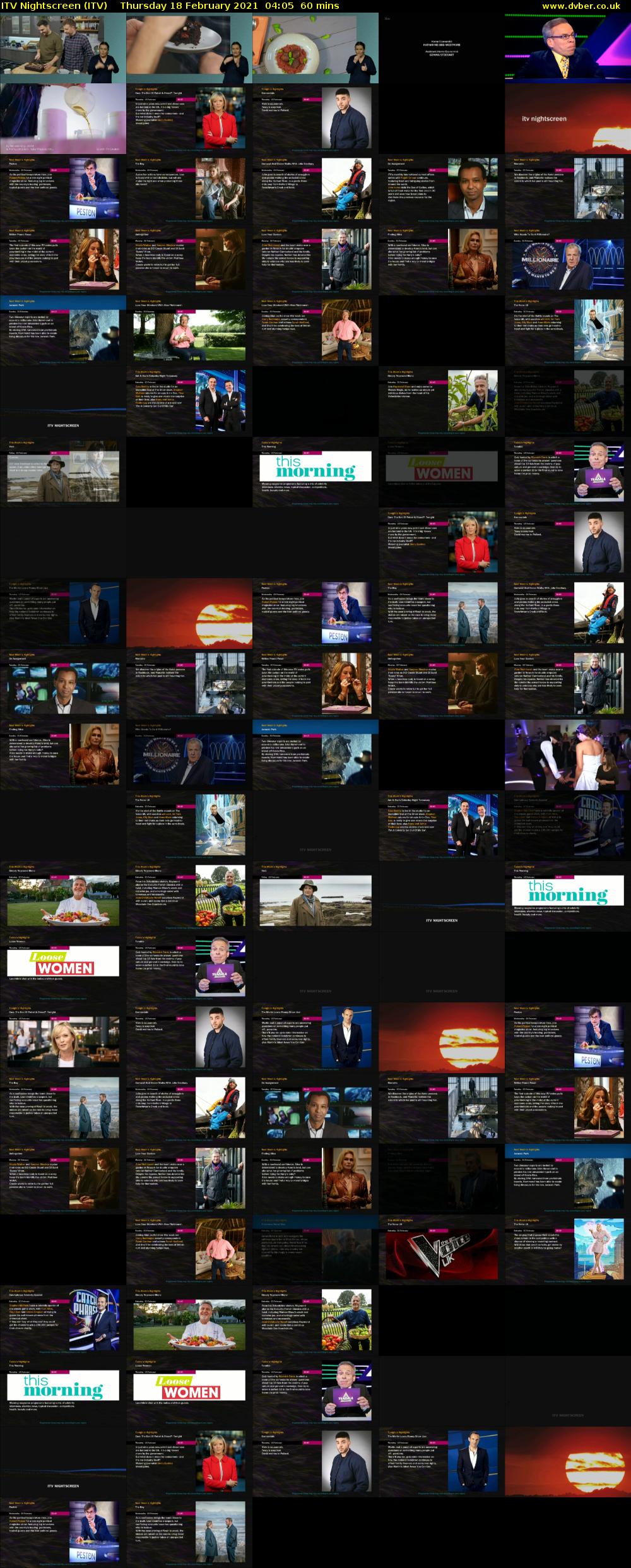 ITV Nightscreen (ITV) Thursday 18 February 2021 04:05 - 05:05