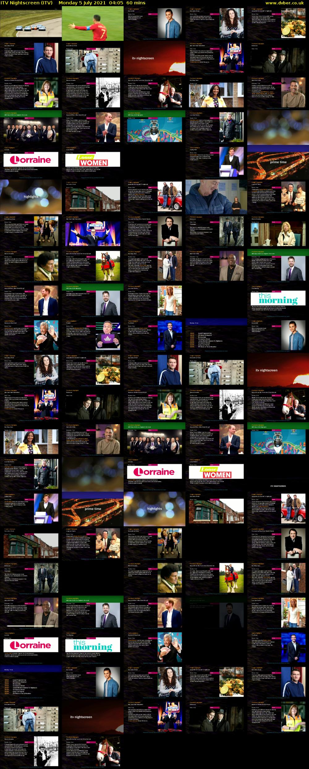 ITV Nightscreen (ITV) Monday 5 July 2021 04:05 - 05:05