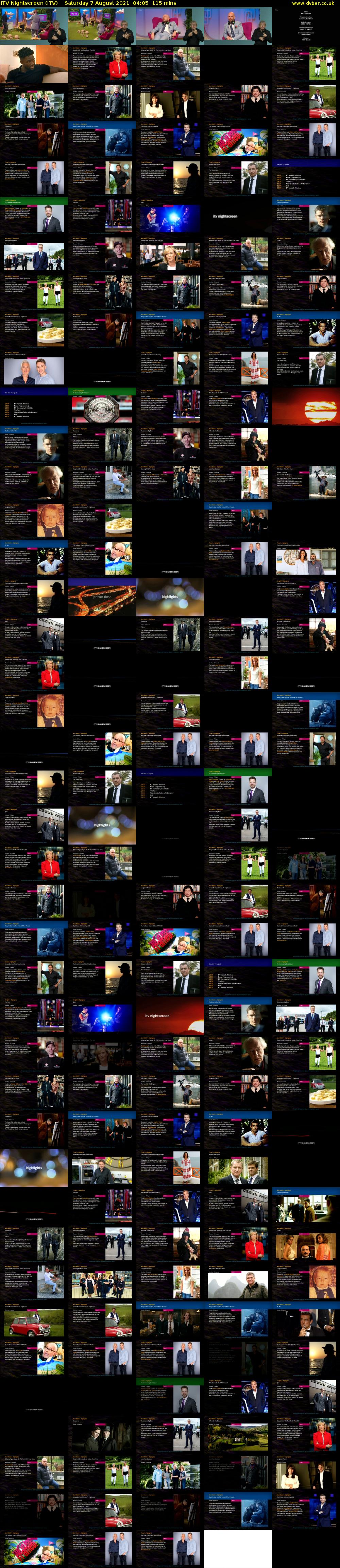 ITV Nightscreen (ITV) Saturday 7 August 2021 04:05 - 06:00