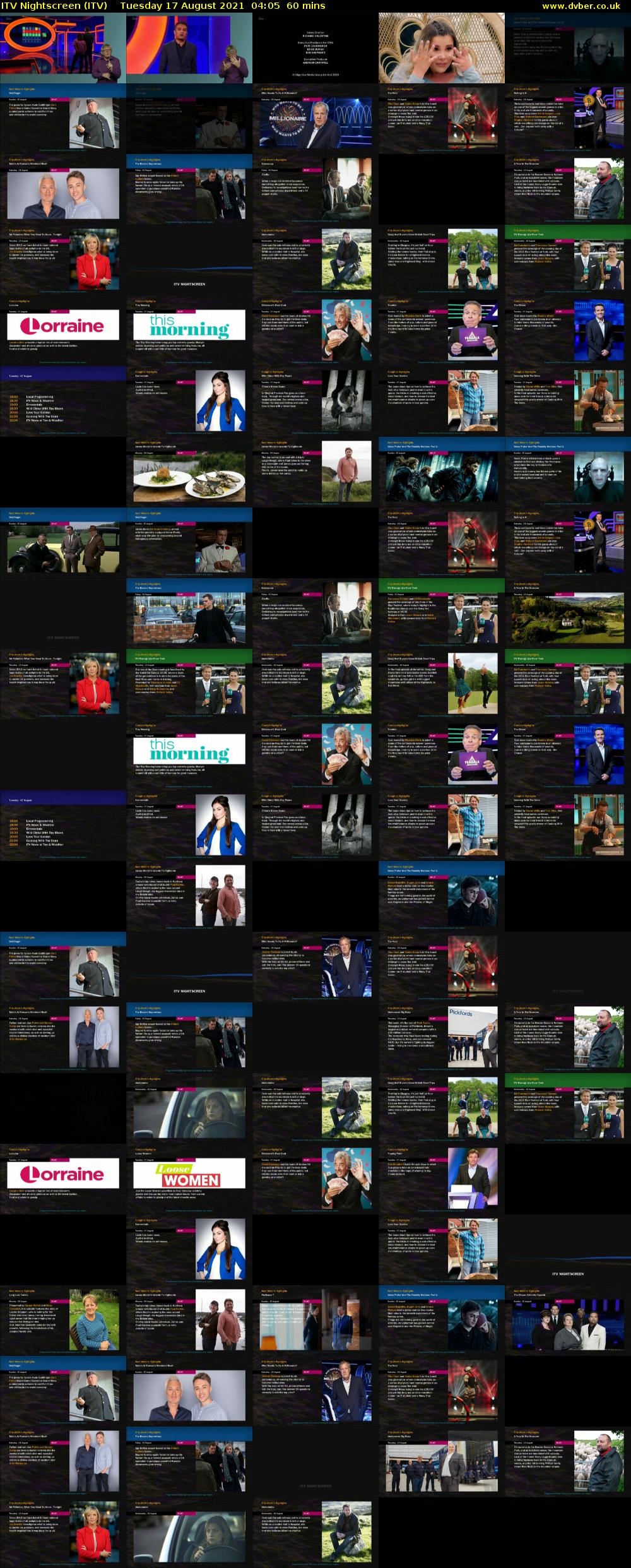 ITV Nightscreen (ITV) Tuesday 17 August 2021 04:05 - 05:05