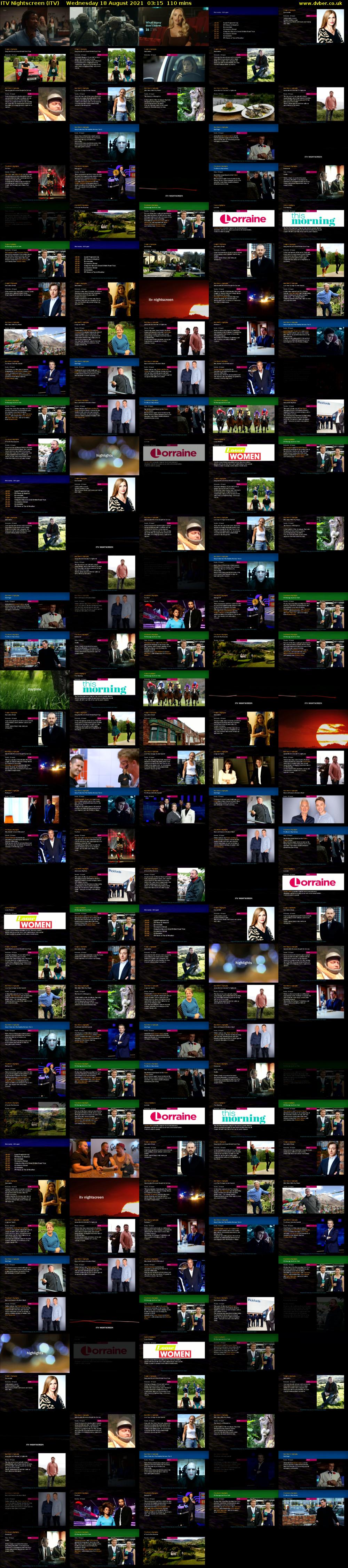 ITV Nightscreen (ITV) Wednesday 18 August 2021 03:15 - 05:05