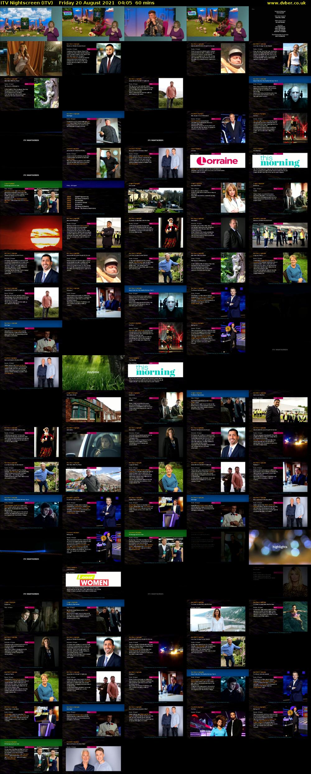 ITV Nightscreen (ITV) Friday 20 August 2021 04:05 - 05:05