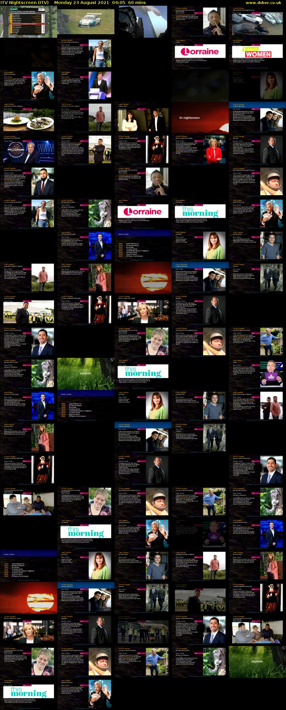 ITV Nightscreen (ITV) Monday 23 August 2021 04:05 - 05:05