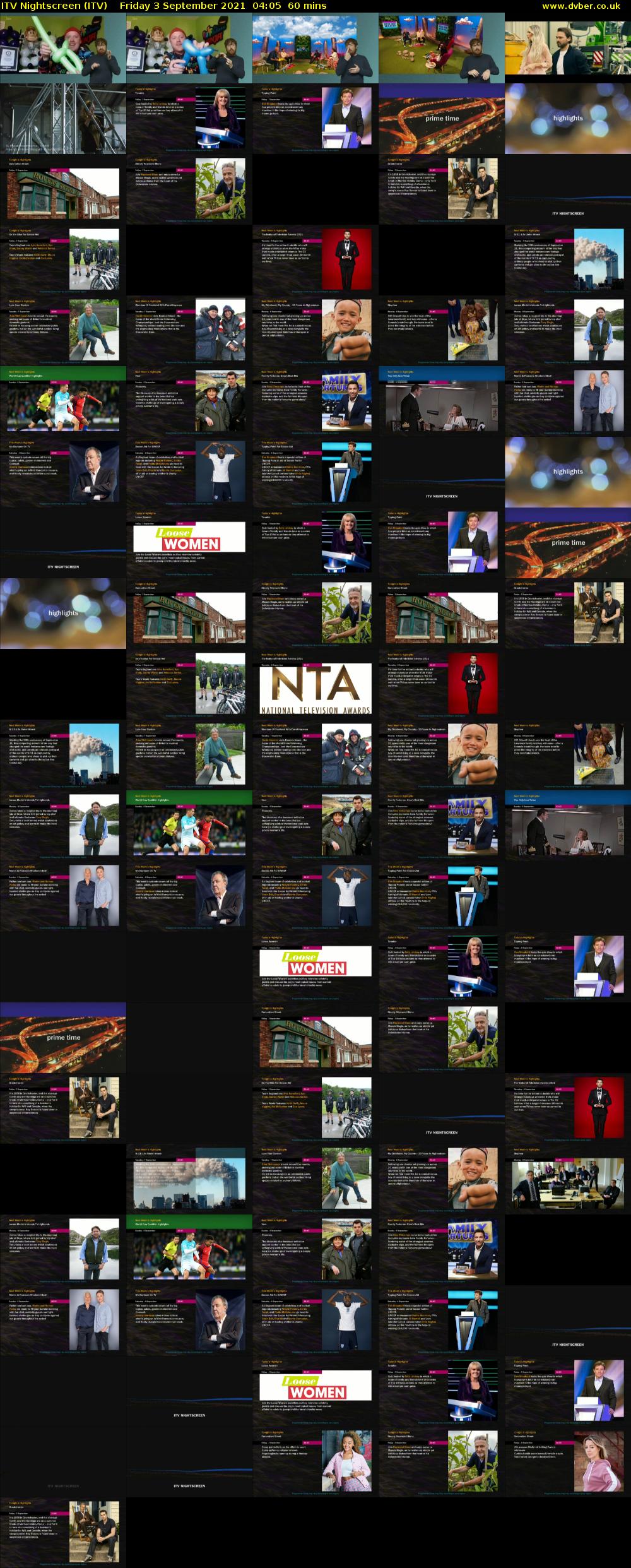 ITV Nightscreen (ITV) Friday 3 September 2021 04:05 - 05:05
