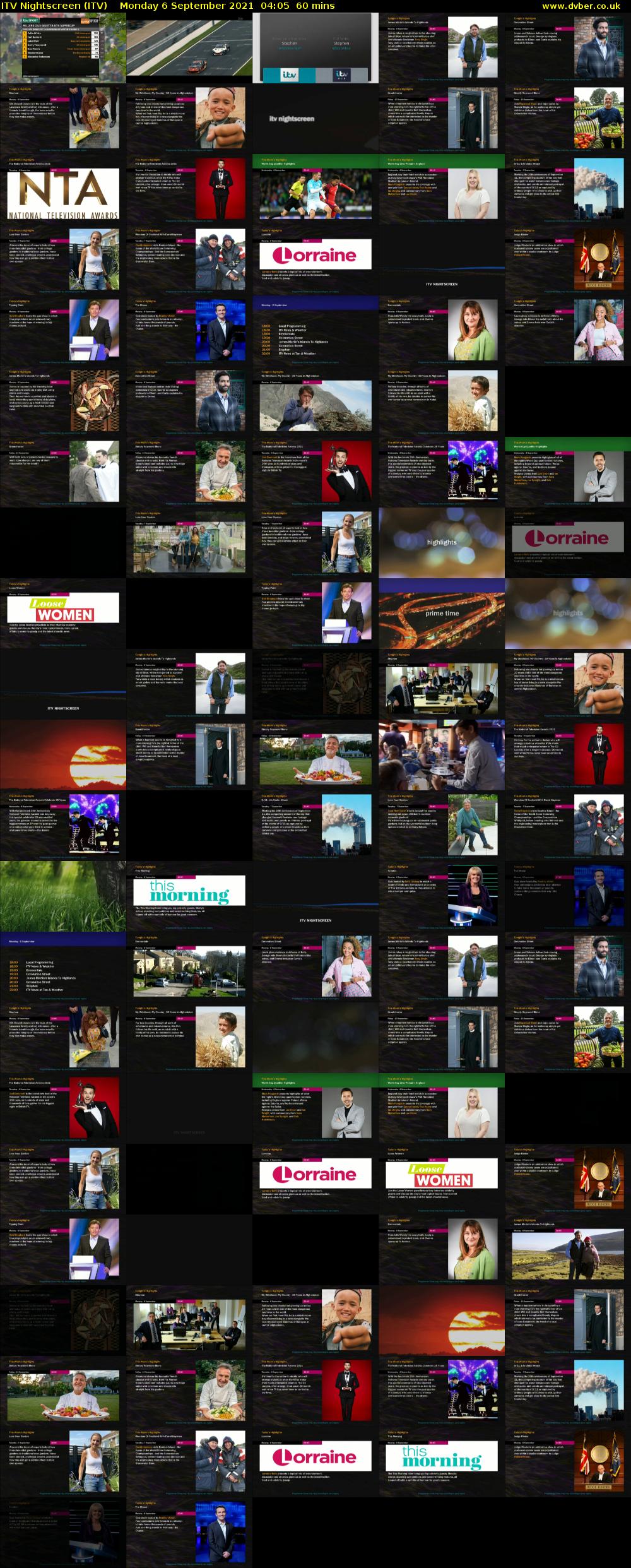 ITV Nightscreen (ITV) Monday 6 September 2021 04:05 - 05:05