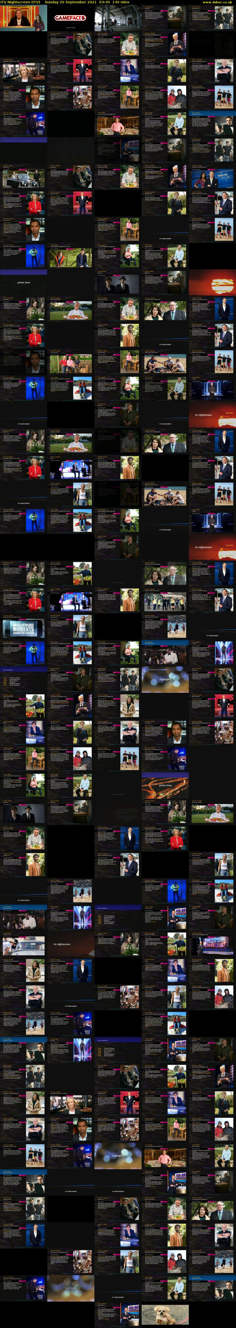 ITV Nightscreen (ITV) Sunday 26 September 2021 03:40 - 06:00