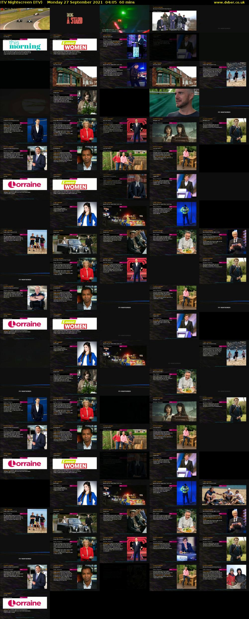 ITV Nightscreen (ITV) Monday 27 September 2021 04:05 - 05:05