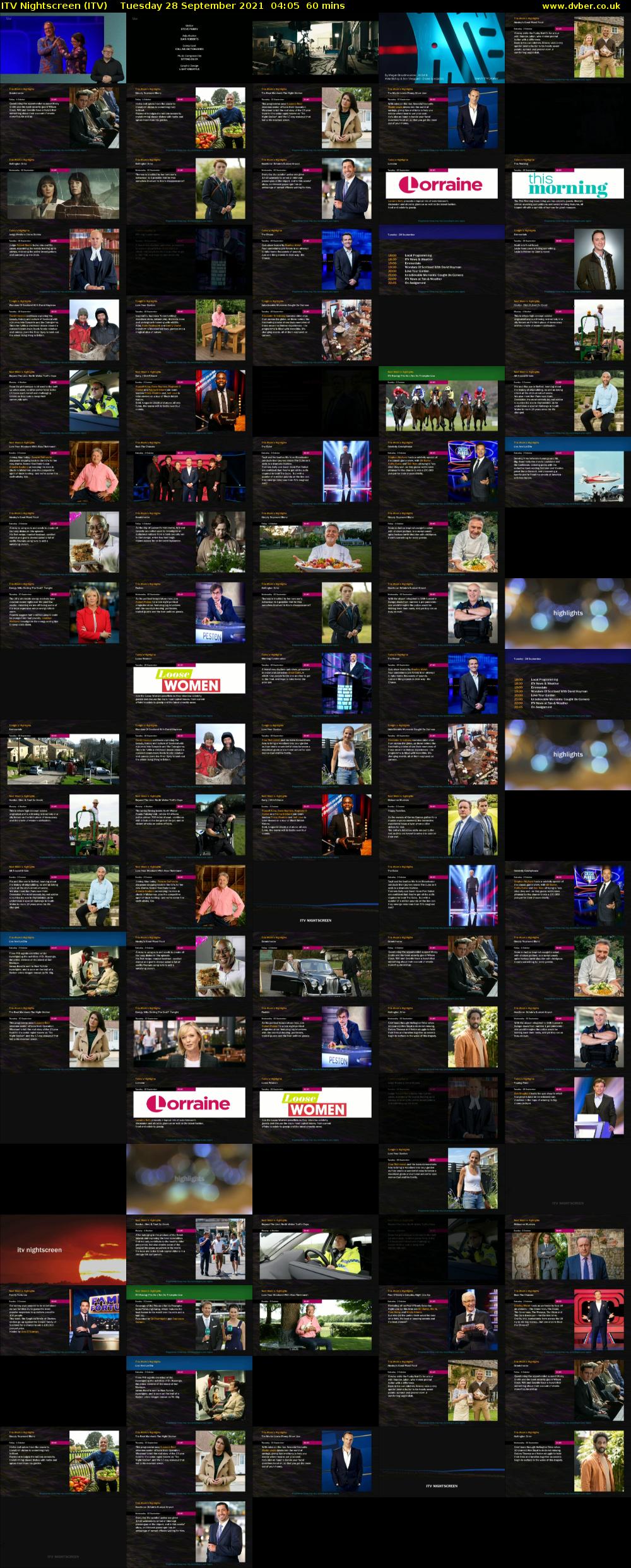 ITV Nightscreen (ITV) Tuesday 28 September 2021 04:05 - 05:05